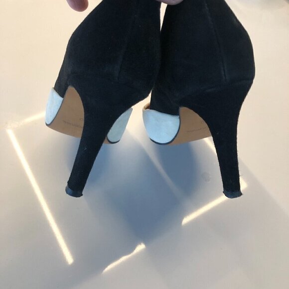 INWEAR Shoes Ivory/Cream & Black 3" high heels Upper Suede Leather EU39 US8/8.5 - Picture 6 of 16
